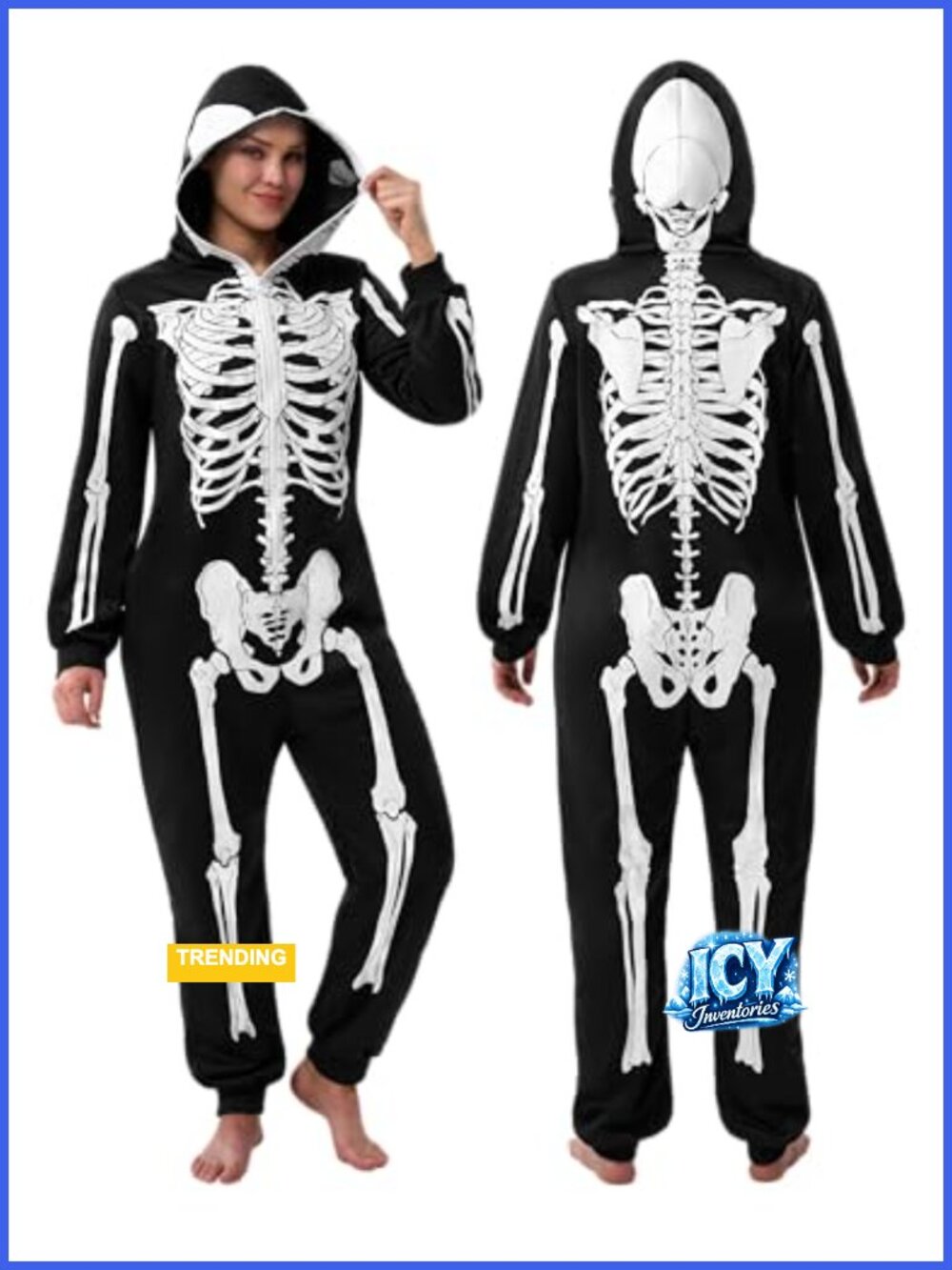 Women's Skeleton Jumpsuit One-Piece Pajamas Halloween Costume Cosplay Party